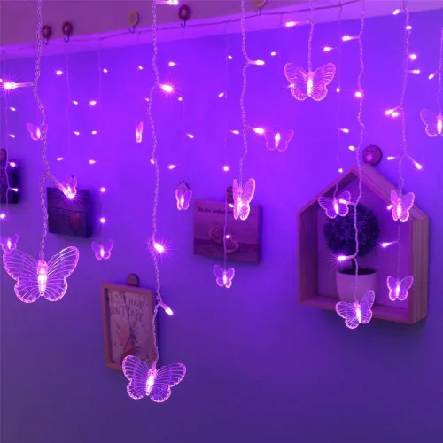 Cortina de luces de cobre de 9.8 x 9.8 pies, 300 luces LED serie de luces en cortina para ventana alimentado por USB con 8 modos de luz y con mando