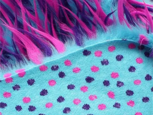 Miniatura 3 de Tela de piel sintética de pelo largo, 3 tonos, color turquesa, morado, fucsia, 60 pulgadas de ancho, vendido por yarda