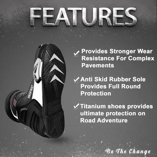 Miniatura 5 de PROFIRST Botas de moto impermeables para motocicleta, blindadas cortas al tobillo, protección contra choques, protección cómoda, carreras, touring