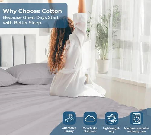 Miniatura 50 de Royale Linens Sábana encimera de tamaño individual XL 100% Algodón Orgánico – Super suave – Sábanas superiores de percal – Sábana encimera