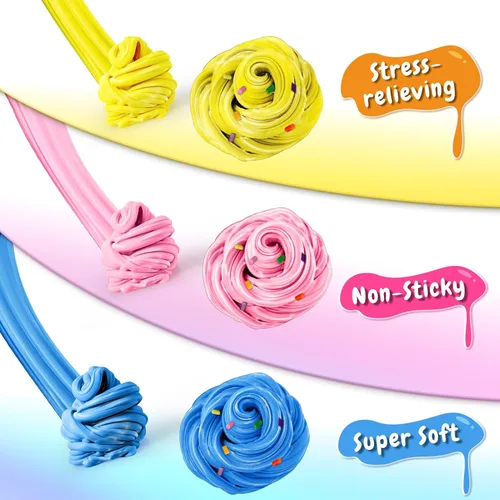 Miniatura 5 de Paquete de 50 unidades de slime de mantequilla para niños, juguetes de limo para niños y niñas, juguete perfumado de bricolaje para recuerdos