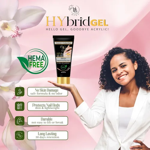 Miniatura 4 de HyGEL CLEAR - Esmalte de uñas de gel híbrido de 2.0 fl oz, capa transparente natural PF01