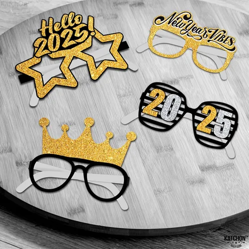 Miniatura 7 de KatchOn Gafas de Año Nuevo 2025 – Paquete de 12 Suministros para fiestas NYE 2025, gafas de sol de feliz año nuevo 2025, decoraciones