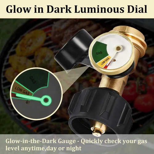 Miniatura 4 de Medidor de tanque de propano para automóvil, detector de fugas de vehículo recubierto de color, medidor de gas propano para tanque LP de 5 a 40
