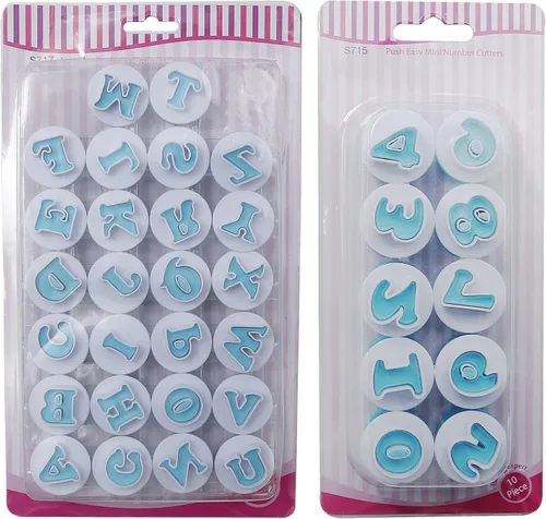 Juego de 26 piezas de sellos para galletas con impresión, cortadores de galletas con letras del alfabeto, molde para galletas y bizcochos con forma