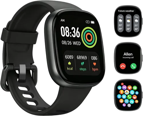 Reloj inteligente para hombres y mujeres, reloj inteligente de llamadas Bluetooth de 1.77 pulgadas, reloj de seguimiento de actividad física con