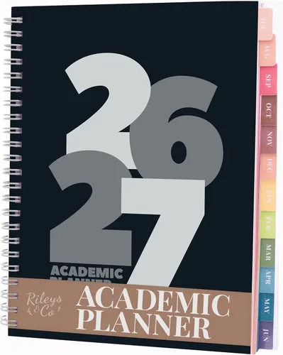 Miniatura 11 de Rileys Agenda Académica 2026-2027, agenda diaria, semanal y mensual, julio de 2026 a junio de 2027, páginas de notas para estudiantes