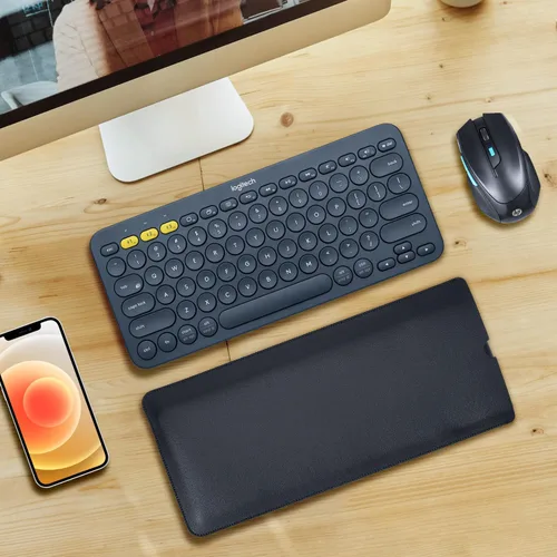 Miniatura 5 de Funda protectora para teclado Logitech K380 y Logitech Pebble 2 y Pebble Keys 2 K380s Bluetooth, funda de cuero PU Logitech K380 para viajes, Negro