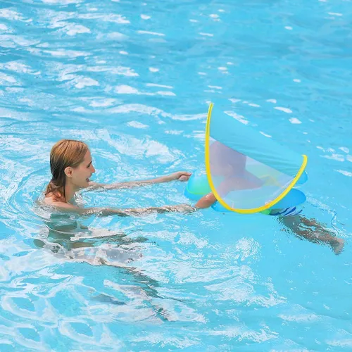 Miniatura 4 de Free Swimming Baby Flotador inflable de natación para bebé con toldo para el sol, tamaño mejorado, flotadores de piscina para niños de 3 a 36 meses