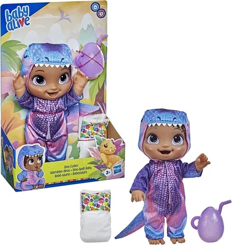 Miniatura 3 de Baby Alive Muñeca Dino Cuties, tiranosaurio, accesorios de muñeca, bebidas, húmedos, juguete de dinosaurio T-Rex para niños a partir de 3 años