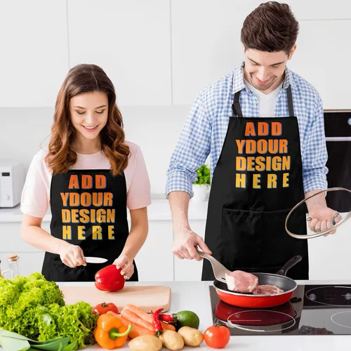 Miniatura 7 de Apron for Women with 2 Pockets Waterproof Bib for Kitchen Cooking Restaurant BBQ Painting Crafting Salon Nails