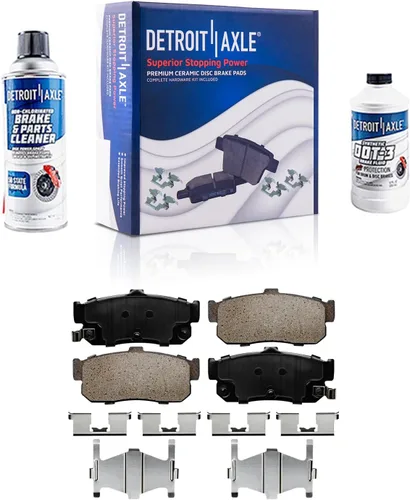 Miniatura 18 de Detroit Axle - Pinza de freno de disco delantera del lado del conductor + pastillas de freno de cerámica con repuesto de hardware para Ford F-150