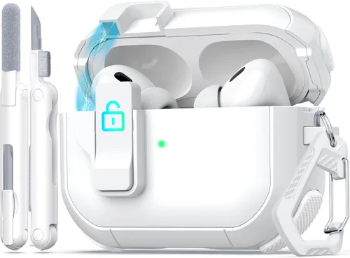 Miniatura 17 de Funda para AirPods de 4ª Generación, Diseño Transparente con Tapa Emergente Automática, Incluye Herramienta de Limpieza, Duradera y Resistente a