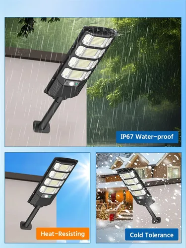 Miniatura 7 de 432LEDS - Farola solar para exteriores IP67Waterfroof, 6500K luces solares de inundación al aire libre del atardecer al amanecer, sensor