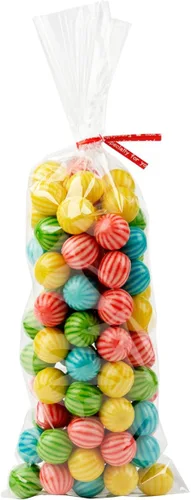 Miniatura 4 de Volanic 100 bolsas transparentes de 5 x 11 pulgadas, bolsa plana de celofán OPP con lazos coloridos para regalo de boda, dulces, galletas