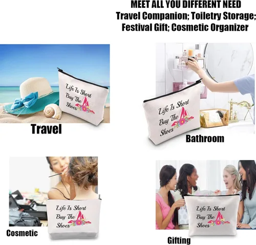 Miniatura 6 de JYTAPP Bolsa de maquillaje para amantes de los zapatos, bolsa de maquillaje de tacón alto, bolsa de cosméticos novedosa para mujer, mujer, niña
