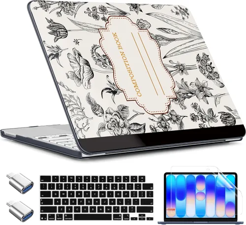 Miniatura 50 de TWOLSKOO Funda para MacBook Neo de 13 pulgadas 2026 A3404 A18 Pro Chip, carcasa rígida de plástico con adaptador tipo C, 2 fundas para cámara web