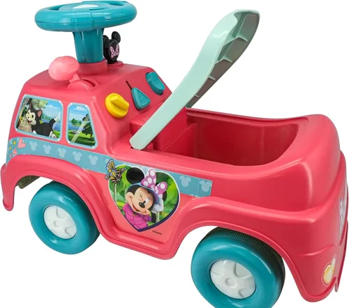 Miniatura 2 de Kiddieland Disney Minnie Mouse Camper - Auto de empuje para niños pequeños con almacenamiento, más de 12 meses, límite de 55 libras