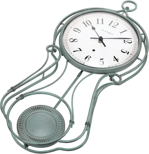 Miniatura 9 de CLXEAST Reloj de pared con péndulo de metal de 20 pulgadas, funciona con pilas, relojes de pared grandes para decoración de sala de estar, acabado