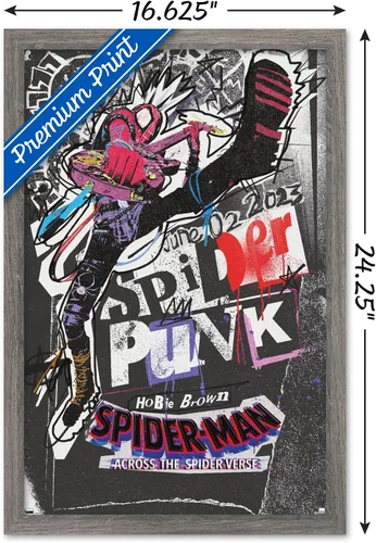 Miniatura 3 de Marvel Spider-Man: Across The Spider-Verse - Póster de pared de una hoja de Spider-Punk, 22.4 pulgadas de largo x 14.7 pulgadas de ancho, versión
