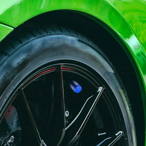 Miniatura 6 de Cubierta de tapón de válvula para neumático Paquete de 5 tapas de aire de metal, forro de plástico, resiste la corrosión, contra fugas, para auto