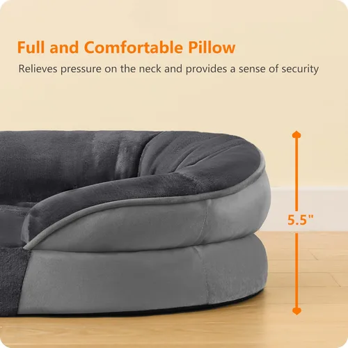 Miniatura 8 de Dwanton - Cama ortopédica para perros medianos con espuma de memoria con gel, sofá impermeable para perros, cama lavable para mascotas con cojín