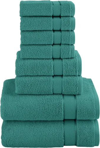 Miniatura 27 de Elegant Comfort Juego de 8 toallas de algodón de alta calidad, incluye 4 toallas pequeñas, 2 toallas de mano y 2 toallas de baño, 100% algodón