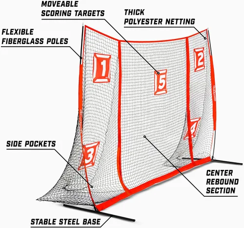 Miniatura 5 de GoSports Strike Net - Portería de entrenamiento de fútbol – Entrenador de red de tiro para todos los niveles de habilidad – 12 pies x 8 pies o 18