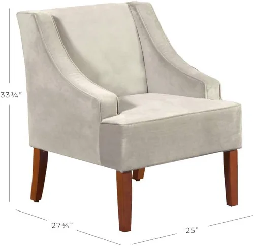 Miniatura 3 de HomePop Swoop - Silla de sala de estar con apoyabrazos, terciopelo gris