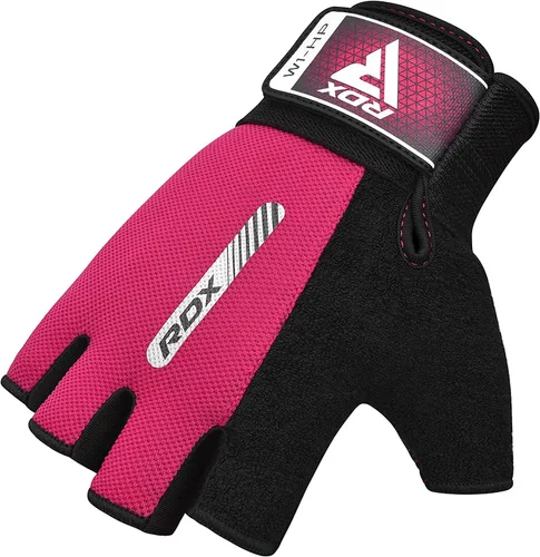 Miniatura 7 de RDX Guantes de levantamiento de pesas para gimnasio, entrenamiento de fitness, protección completa acolchada antideslizante, ultra ventilados, Rosa