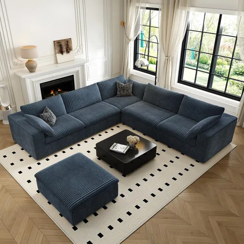 Miniatura 40 de LoveSeat Cloud Couch Sofá Seccional Modular para Sala de Estar, Sofá Moderno con Asiento Profundo, Sofá de 2 Plazas Sin Huesos con Otomana, Cómodos