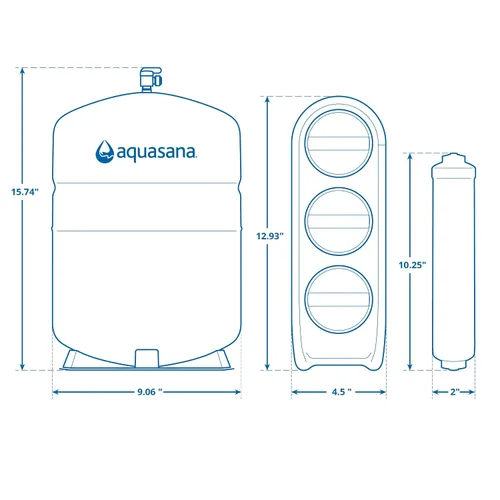 Miniatura 8 de Aquasana SmartFlow® Filtro de agua de ósmosis inversa Sistema RO bajo el fregadero Certificado WQA hasta el 99,99% de 90 contaminantes sin grifo