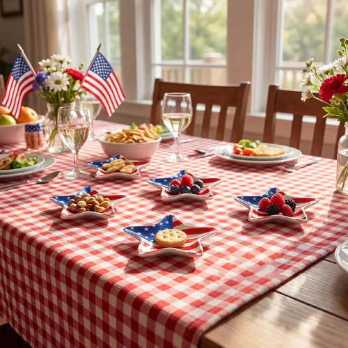 Miniatura 8 de Meanplan 2 Pcs Patriotic Coffee Spoon Rest 4.3 Inch 4th of July Ceramic Spoon Rest American Flag Star Dipping Bowl Blue and Red Star Dish for