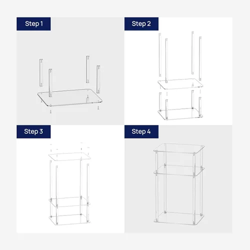 Miniatura 7 de HMYHUM Mesa auxiliar de acrílico, 14 pulgadas de largo x 11.5 pulgadas de ancho x 23.2 pulgadas de alto, mesa auxiliar de Lucite transparente