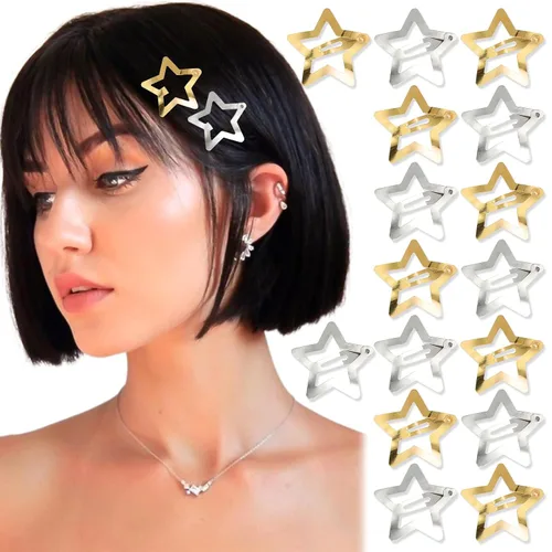 Miniatura 20 de NAISKA Pinzas para el cabello con diseño de estrella negra, antideslizantes, accesorios para niñas y mujeres (12 unidades)