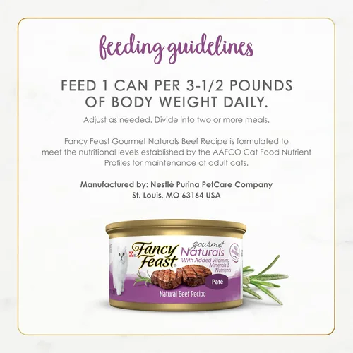 Miniatura 7 de Purina Fancy Feast Paté - Comida húmeda enlatada para gatos adultos, Paté Natural Gourmet