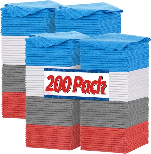 Miniatura 24 de FIXSMITH Paño de Limpieza de Microfibra - Paquete de 48, Toallas de Limpieza Multifuncionales, Tamaño: 12 x 16 pulgadas, Trapos de Limpieza 3
