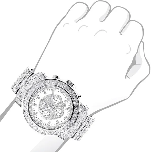 Miniatura 3 de LUXURMAN Iced Out Reloj de diamantes con cronógrafo 2ctw de diamantes Escalade, Cronógrafo