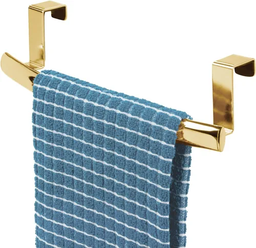 Miniatura 13 de mDesign Barra Curva de Toallas sobre Puerta de Acero, Colgador para Armario o Mueble, Soporte para Cocina, Baño - Sostiene Toallas de Mano/Platos