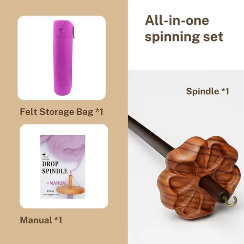 Miniatura 5 de DICHA Kit de husillo de caída de 3 pulgadas, husillos de madera verticales altos y bajos con tutorial, ruedas giratorias de tejido