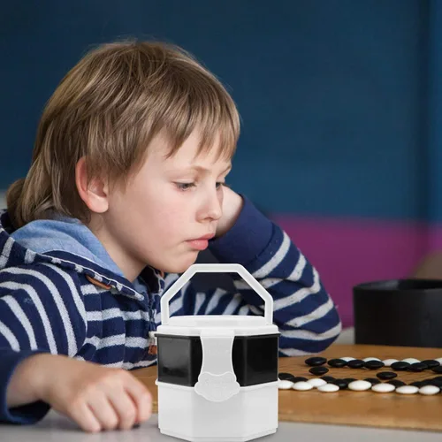 Miniatura 4 de TOYANDONA Go Game Bowl con cerradura y asa, soporte para piezas de ajedrez, piedras de juego, contenedor de almacenamiento de ajedrez