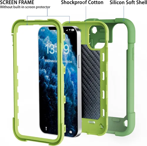 Miniatura 4 de Funda para iPhone 11 de 6.1 pulgadas con soporte de anillo, con 2 protectores de pantalla de vidrio, resistente a los golpes, resistente a