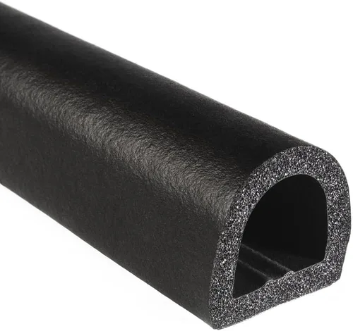 Trim-Lok Sello de goma en forma de D – 1 pulgada de altura, 1 pulgada de ancho, 125 pies de longitud – Sello de espuma EPDM con cinta adhesiva BT