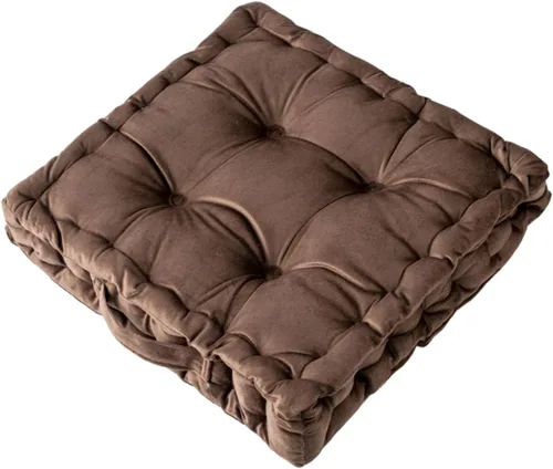 MOJUN Cojín de asiento de suelo, cojín cuadrado de terciopelo de color sólido con asa, cojín decorativo portátil grueso para el suelo, para el