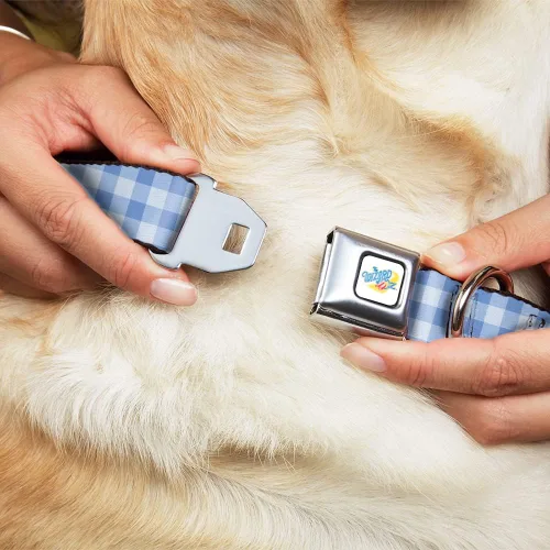 Miniatura 8 de Movies - Collar para mascotas, collar de perro con hebilla de cinturón de seguridad, logotipo del mago de Oz Gingham Checker Blues, 15 a 24