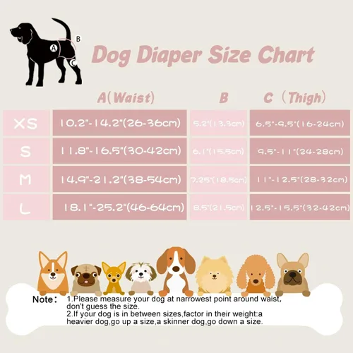Miniatura 6 de Pañal para perros femeninos, reutilizable, lavable, duradero, absorbente, pañales, pantalones l2