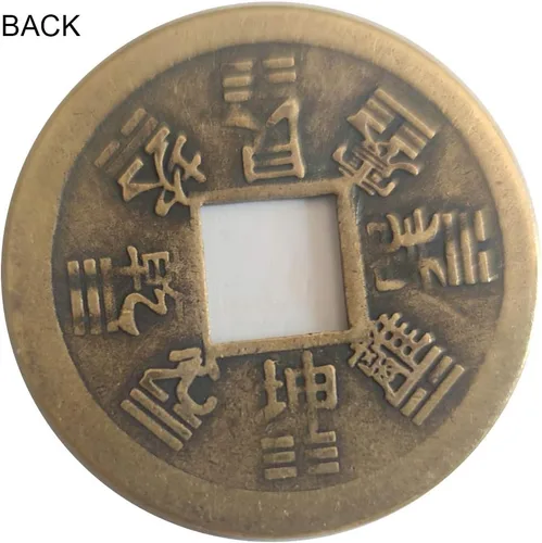 Miniatura 3 de 6pcs chino Feng Shui I Ching monedas de adivinación monedas de la fortuna monedas de buena suerte + bolsa de regalo (churupingan)
