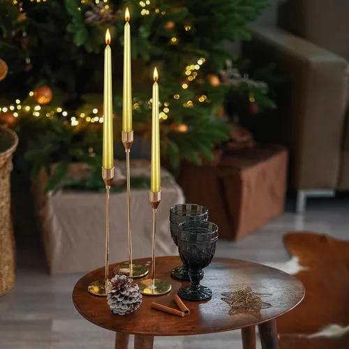 Miniatura 2 de Kemladio - Juego de 8 velas cónicas doradas de 10 pulgadas, queman sin aroma, con una duración de 7.5 horas, velas elegantes para la cena, velas