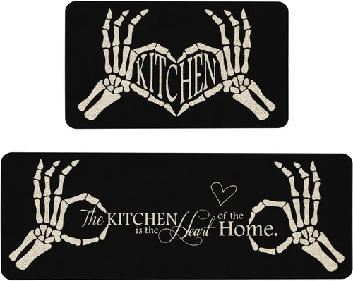 Miniatura 21 de Mloabuc® Tapete decorativo de flores, tapetes de cocina de arpillera de arpillera para mujer, accesorios de cocina para exteriores, 17 x 30 pulgadas
