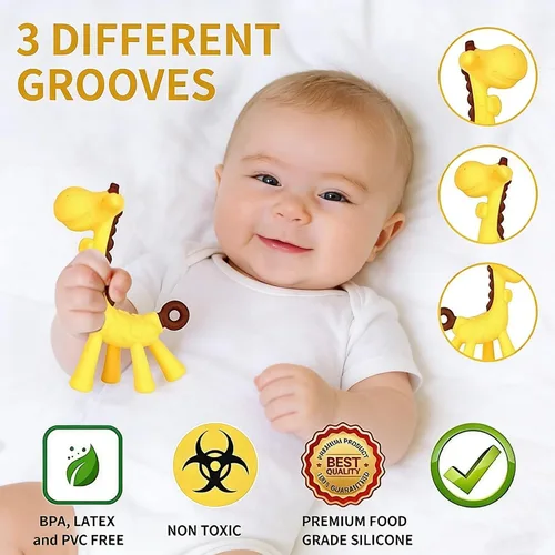 Miniatura 2 de HAILI XMGQ Juguetes de dentición para bebés de 3-6 meses, mordedor de silicona para bebés sin BPA para congelador, alivio de la dentición de bebés